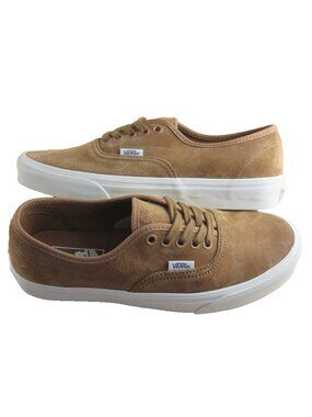 Vans Women's Authentic Pig Suede Chipmunk Brown White Lace Up shoes Size 8 NIB